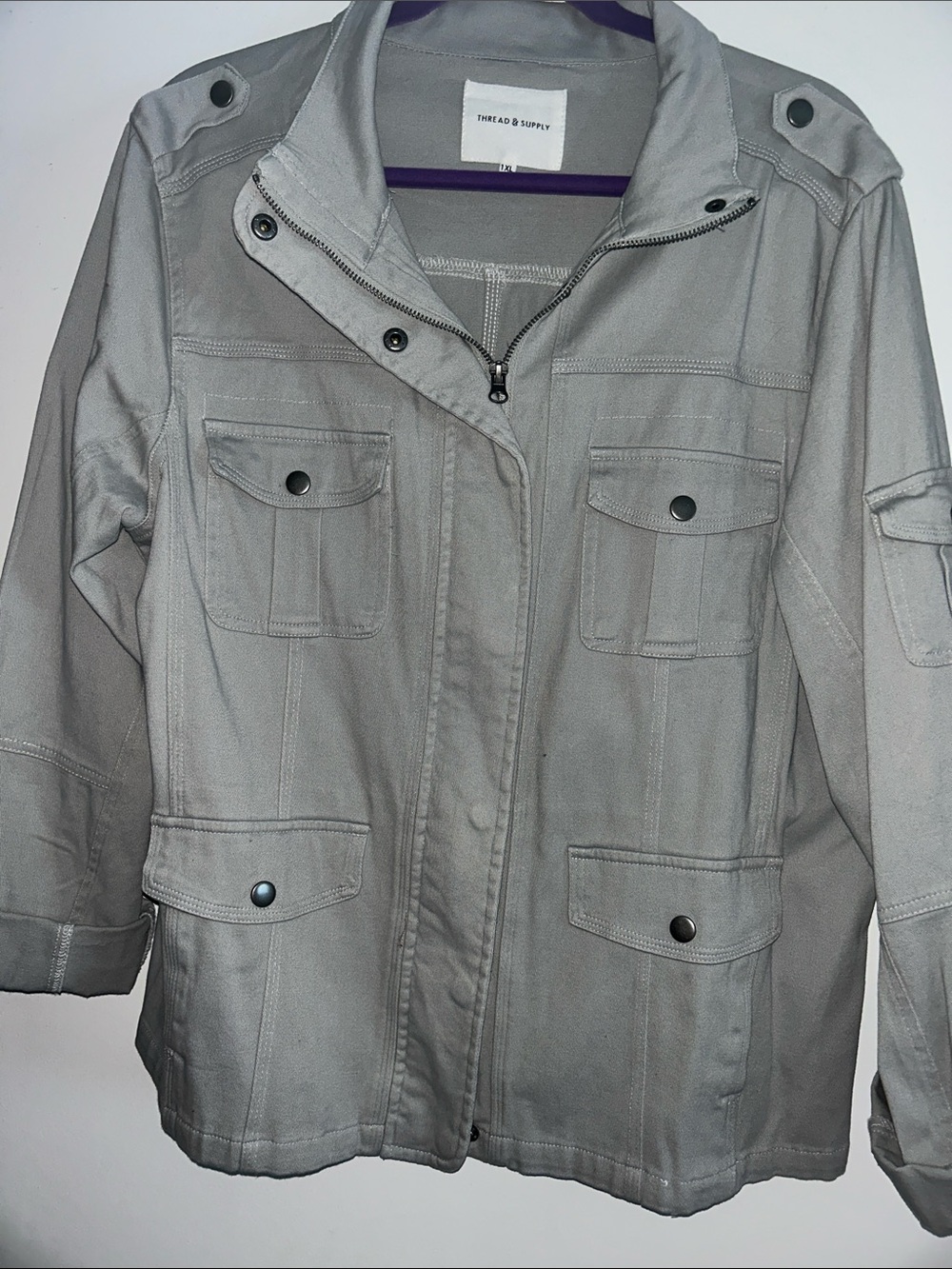 Thread & Supply Women’s Gray Utility Field Jacket NWOT
